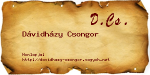Dávidházy Csongor névjegykártya
