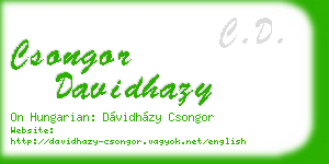csongor davidhazy business card