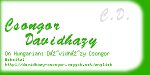 csongor davidhazy business card